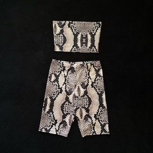 Snake Print Top & Shorts 2-Piece Set